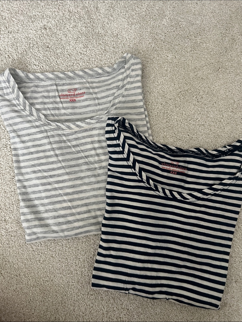 Vineyard Vines Striped Tops - Navy & Light Gray